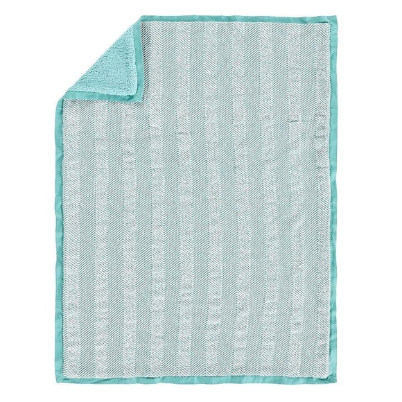 Pottery barn kids warm sherpa blanket in teal - Picture 1 of 3